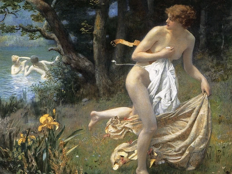 1851-Edward Robert Hughes - Le ancelle di Diana, 1898